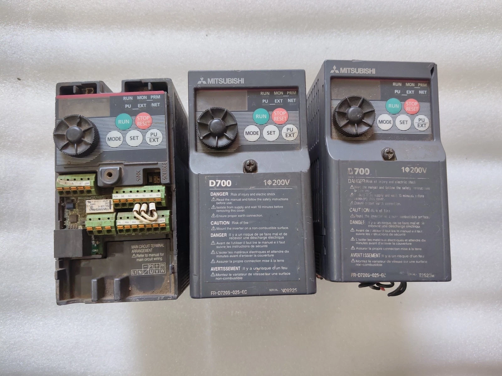 MITSUBISHI FR-D720S-025-EC INVERTER LOT OF 3 PCS TESTED OK